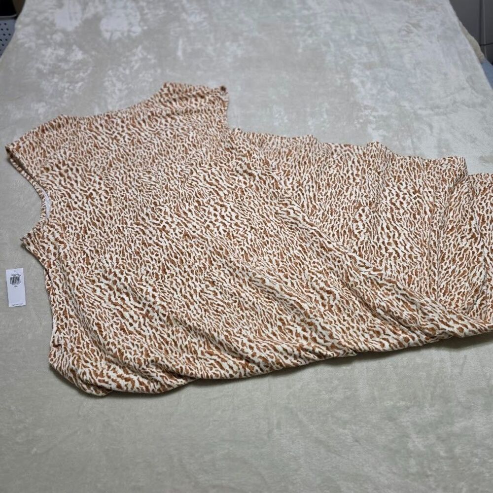 Old Navy Fit & Flare Dress Midi Cheeta Print 2XL Sleeveless Round Neck Hourglass - Picture 7 of 9